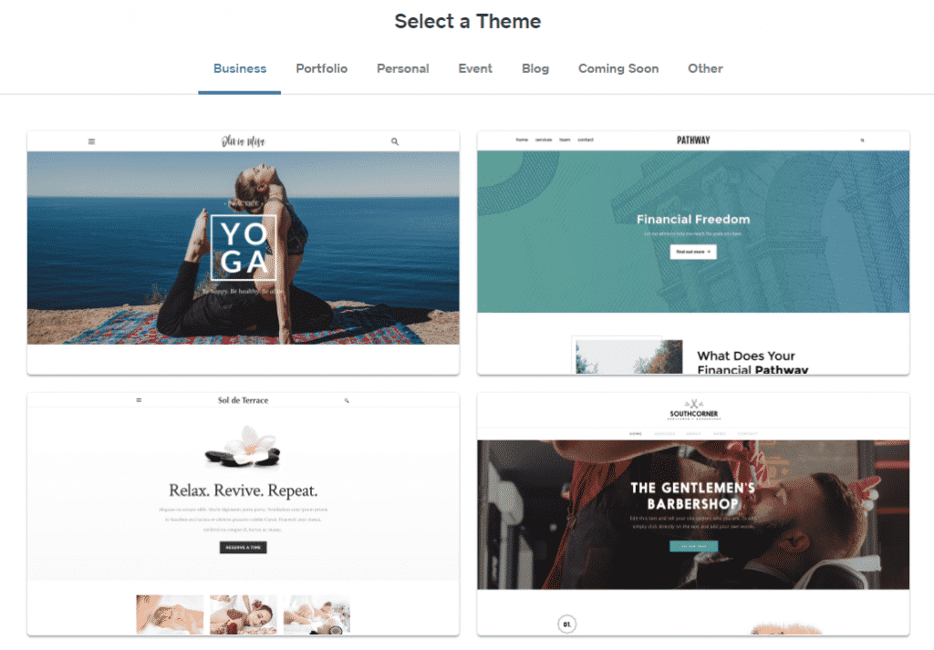 Select Weebly Theme