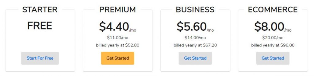 WebsiteBuilder Pricing