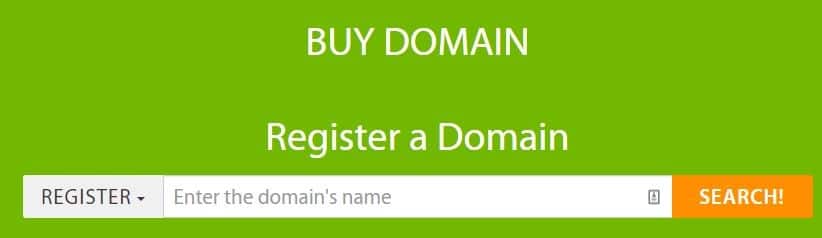 Domain Search Form on A2 Hosting Website