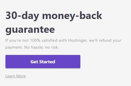 Hostinger’s moneyback guarantee