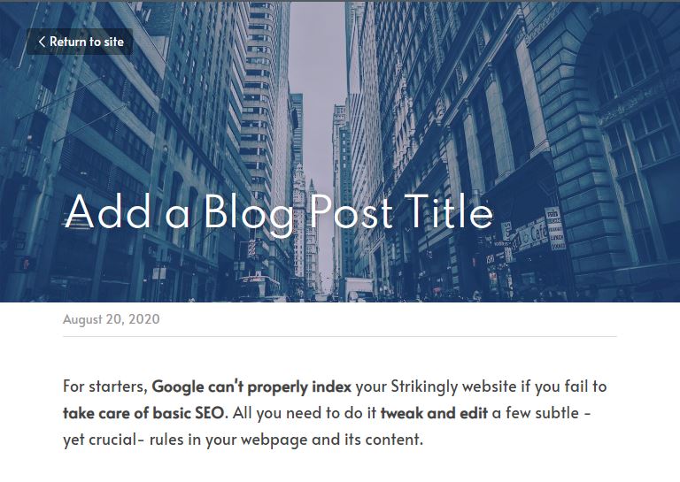 Strikingly Blogs