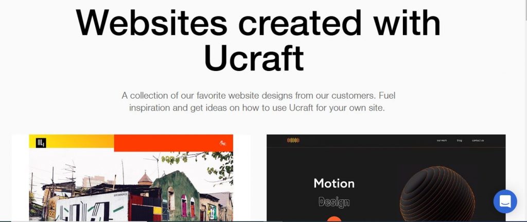 Ucraft Website Builder Homepage