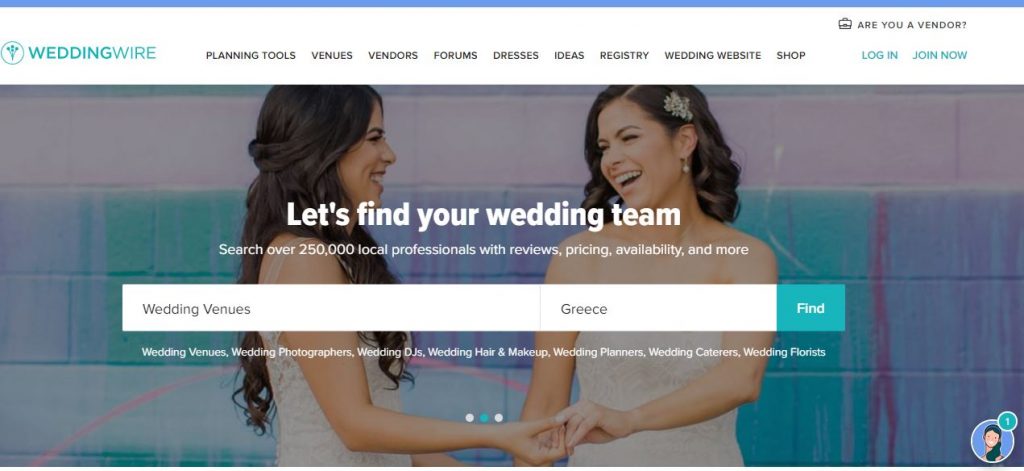 WeddingWire Homepage